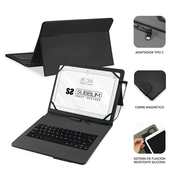 Pikkukuva 2 / 4: SUBBLIM SUB-KT1-USB001 mobiililaitteiden näppäimistö QWERTY Espanja Micro-USB Musta