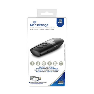 MediaRange MROS222 Wifi-esittelylaite RF Musta, Hopea MediaRange MROS222 Wifi-esittelylaite RF Musta, Hopea