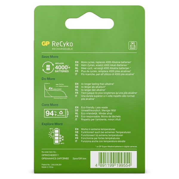 GP Batteries 12065AAAHCE-C2 Genopladeligt batteri AAA Nikkel-Metalhydrid (NiMH)