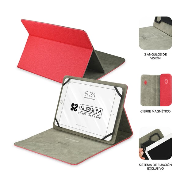Miniatyrbillede 3 af 3: SUBBLIM SUB-CUT-1CT002 tablet etui 25,6 cm (10.1") Folie Rød