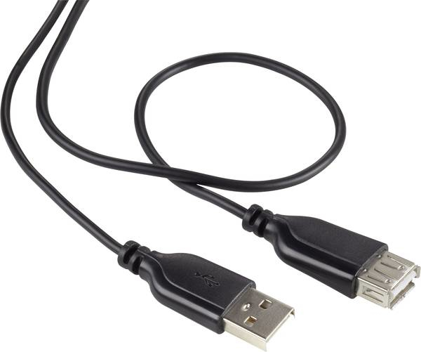 Miniatyrbillede 1 af 4: Renkforce RF-4080795 USB-kabel USB 2.0 1 m USB A 0,48 Gbit/sek. Sort