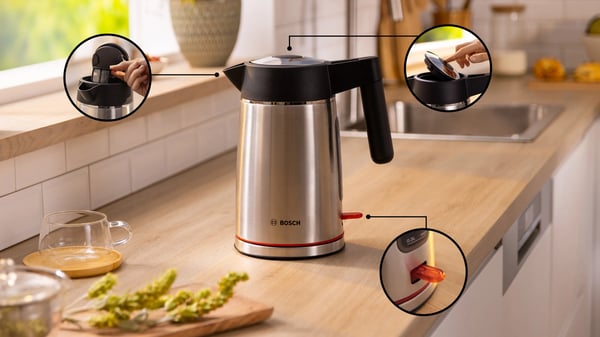 Bosch TWK6M480 elkedel 1,7 L 2400 W Sort, Rustfrit stål