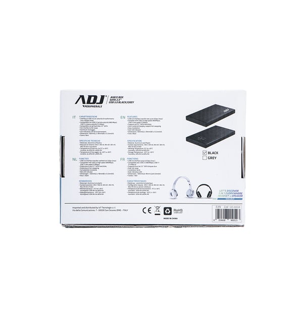 Miniatyrbild 6 av 10: Adj AH612 HDD-hölje Svart 2.5"