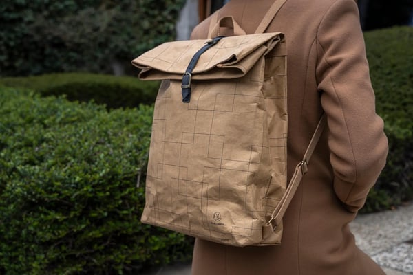 Miniatyrbillede 7 af 13: Exacompta Eterneco rygsæk City backpack Brun Vegansk læder