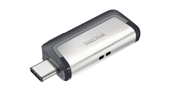 SanDisk Ultra Dual Drive USB Type-C USB-sticka 128 GB USB Type-A / USB Type-C 3.2 Gen 1 (3.1 Gen 1) Svart, Silver