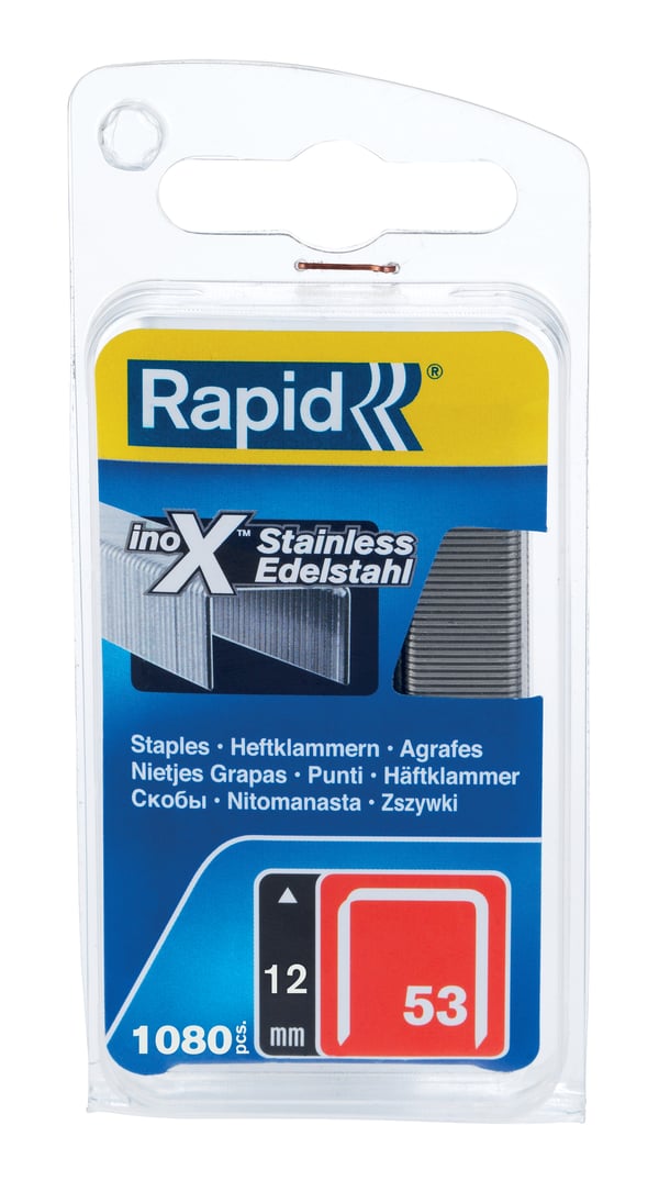 Rapid Nr. 53 Fintrådsklammer Stainless stål 12 mm