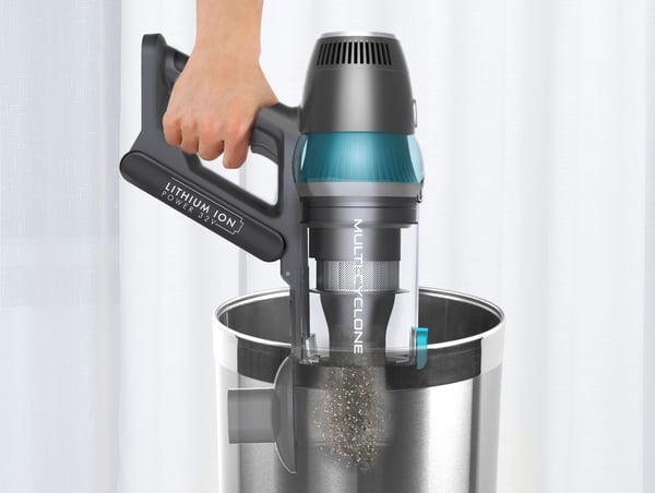 Trisa Quick Clean Professional T9621 Skaftdammsugare Batteri Torr Cyklonisk, HEPA Utan påse 0,3 l 600 W Svart, Blå 3 Ah