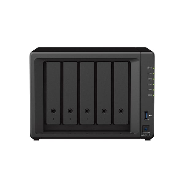 Miniatyrbild 5 av 7: Synology DiskStation DS1522+ NAS- & lagringsservrar Tower AMD Embedded R-Series SoC R1600 8 GB DDR4 0 TB DiskStation Manager Svart
