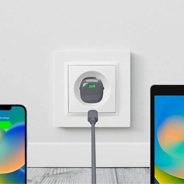 Miniatyrbillede 2 af 2: PURO PUFCMTCUSBC20WGDKGR oplader til mobil enhed Smartphone, Tablet Grå Vekselstrøm Hurtig opladning Indendørs