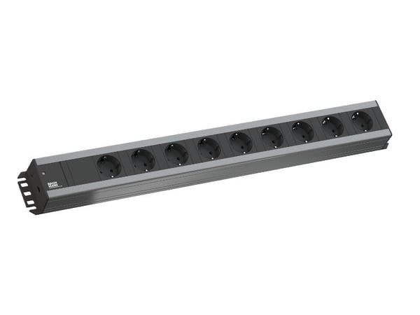 Bachmann 300.001 jatkojohto 2 m 9 AC-pistorasia(a) Sisätila Musta, Harmaa