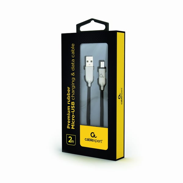 Miniatyrbillede 1 af 2: Gembird CC-USB2R-AMMBM-2M - 2 m - Micro-USB B - USB A - USB 2.0 - 480 Mbit/s - Sort