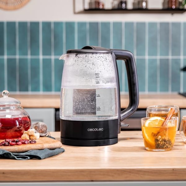 Cecotec ThermoSense 320 elkedel 1,7 L 2200 W Transparent, Sort