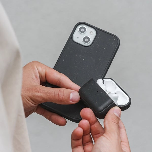 Woodcessories Bio Case mobiltelefonfodral 17 cm (6.7") Mobilskal Svart