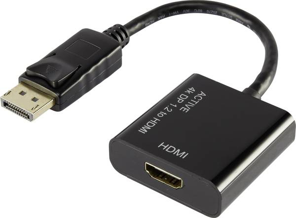Miniatyrbild 1 av 2: Renkforce RF-4222524 videokabeladapter 0,1 m DisplayPort HDMI Svart