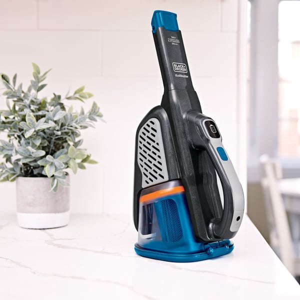 Miniatyrbillede 24 af 32: Black & Decker BHHV520BF-QW håndholdt støvsuger Blå, Sølv, Titanium Poseløs