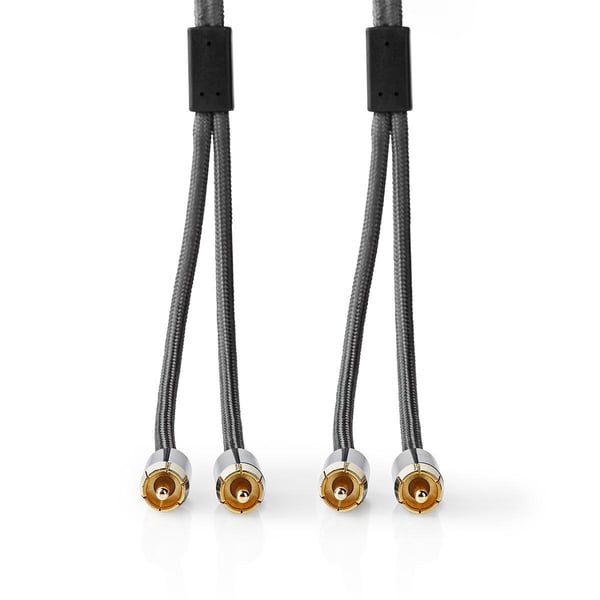 Miniatyrbillede 5 af 8: Nedis CATB24200GY20 lydkabel 2 m 2 x RCA Grå