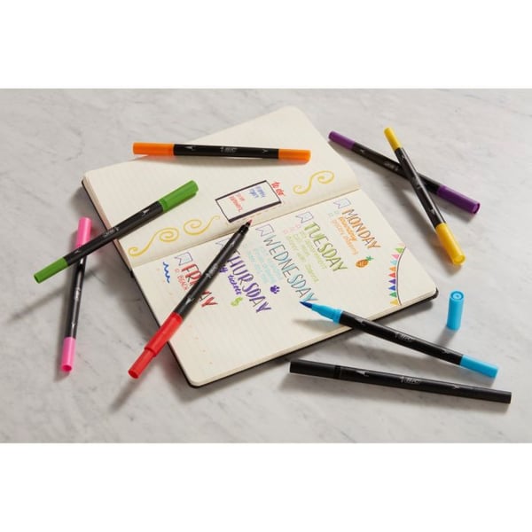 BIC Intensity Dual Tip filtpen Sort, Blå, Grøn, Lilla, Rød, Gul 6 stk