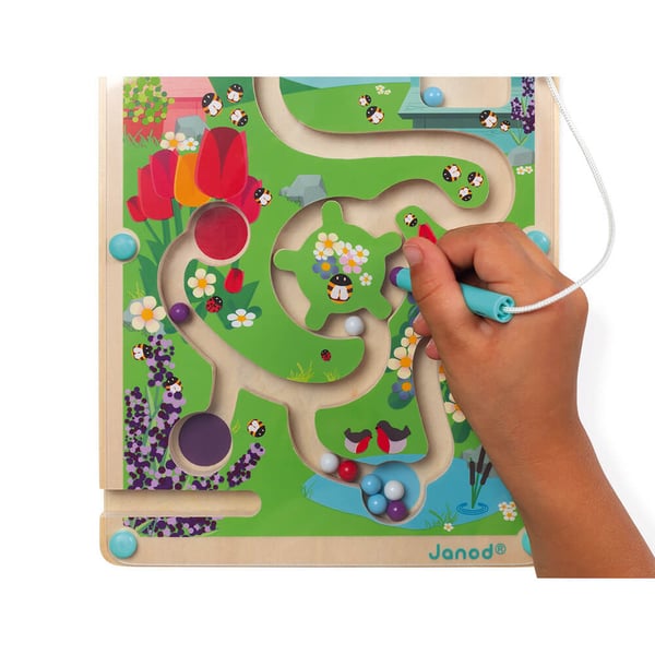 JANOD Wooden Magnetic Beehive Maze motorspel