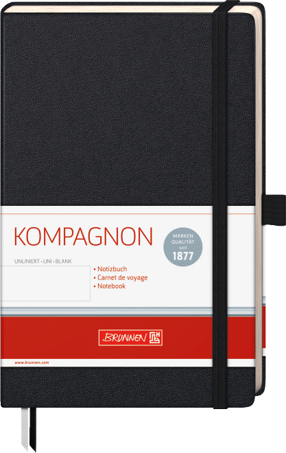 Brunnen Kompagnon blok og notesblok 192 ark Sort