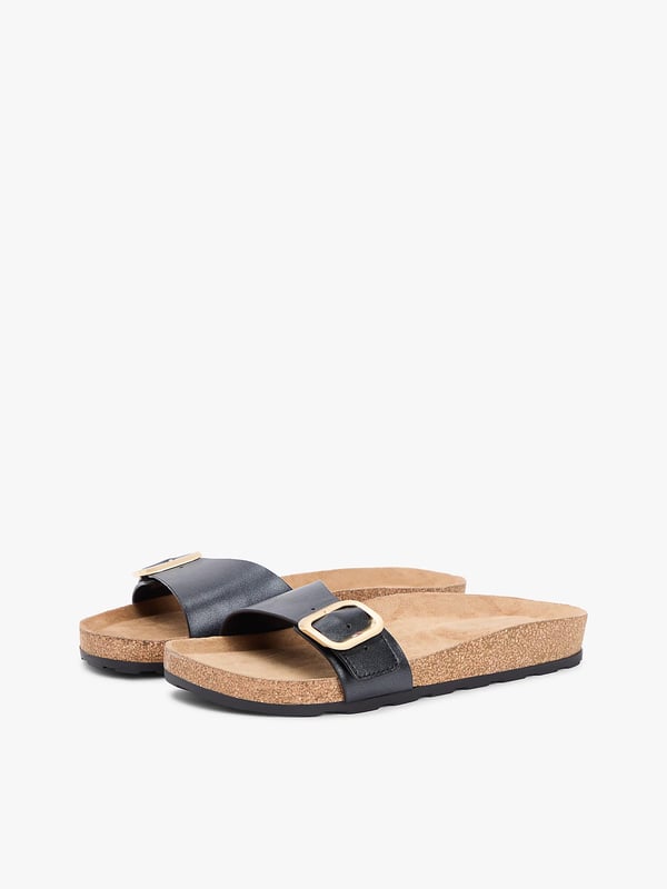 Tommy Hilfiger Cork Footbed Slip-On Sandals Sandaler Hunstik Sort