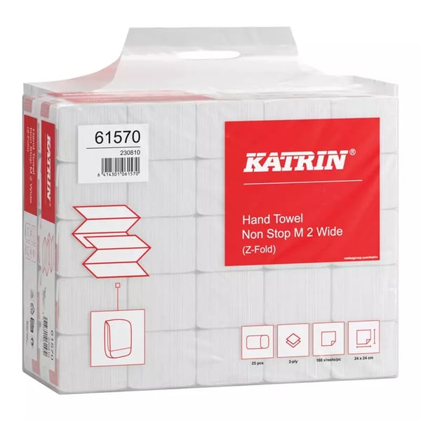 Miniatyrbild 2 av 4: Katrin 61570 pappershandukar 160 ark papper Vit