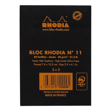 Pikkukuva 3 / 3: Rhodia 112009C muistikirja A7 80 arkkia Musta
