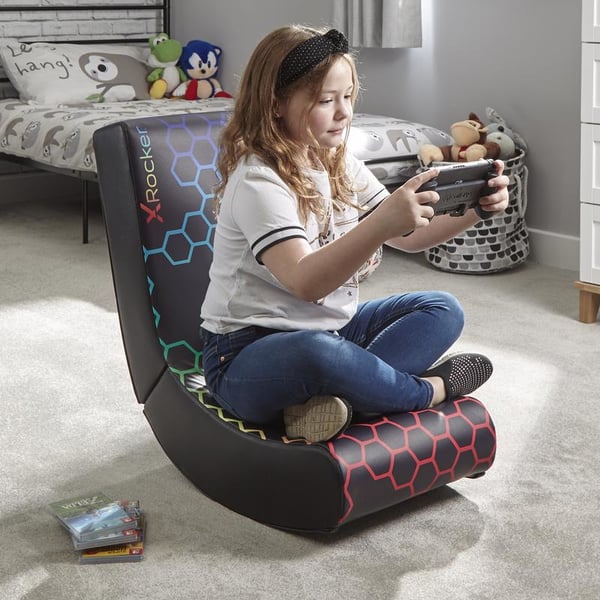 Miniatyrbillede 5 af 6: X Rocker Neo Hex Edition Spillekonsolstol Polstret vatteret sæde Sort