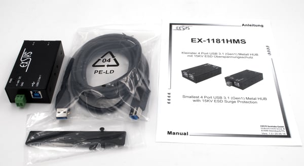 Miniatyrbild 4 av 5: EXSYS EX-1181HMS gränssnittshubbar USB 3.2 Gen 1 (3.1 Gen 1) Type-B 5000 Mbit/s Svart