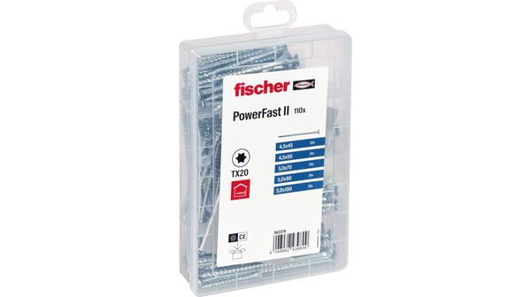 Miniatyrbillede 1 af 7: Fischer 562274 skrue/bolt 110 stk Skruesæt