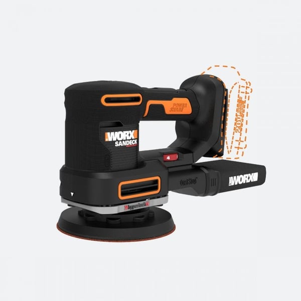 Miniatyrbillede 1 af 5: WORX WX820L.9 transportabel slibemaskine Skivesliber 10000 rpm Sort, Gul