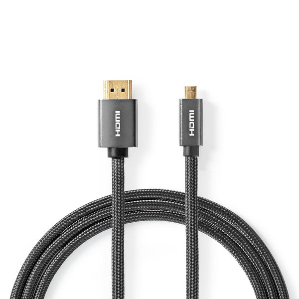 Miniatyrbillede 1 af 7: Nedis CVTB34700GY20 HDMI-kabel 2 m HDMI Type A (Standard) HDMI Type D (Micro) Grå