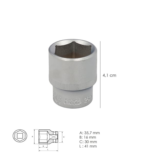 Miniatyrbild 5 av 5: Wolfpack Llave Vaso 1/2' Hexagonal 26 mm.