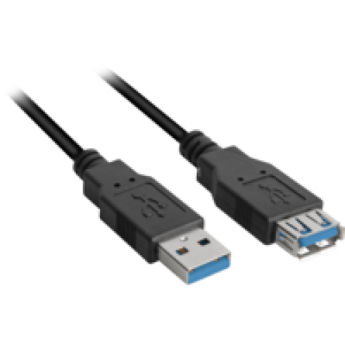 Sharkoon 2m, 2xUSB3.0-A USB-kabel USB 3.2 Gen 1 (3.1 Gen 1) USB A 5 Gbit/sek. Sort