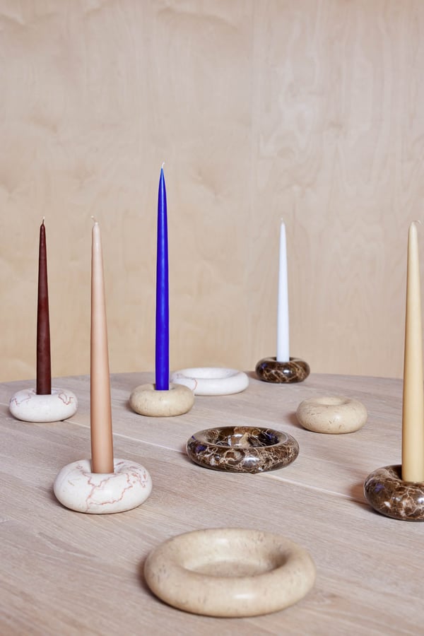 OYOY L300760 ljusstake Marmor Brun, Vit