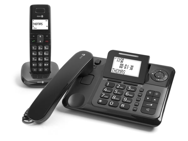Miniatyrbild 2 av 3: Doro Comfort 4005 Analog telefon/DECT-telefon Namn och uppringnings-ID Svart