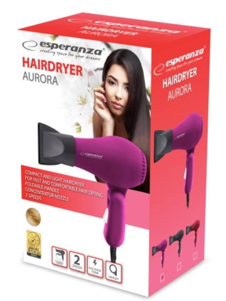 Esperanza EBH003P hårtørrer 750 W Lyserød