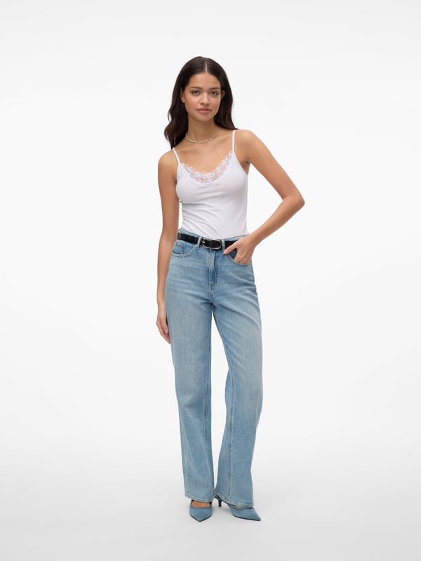 Vero Moda 5714506821469 skjorta och topp Ärmlös tröja Ärmlös Bomull, Elastan