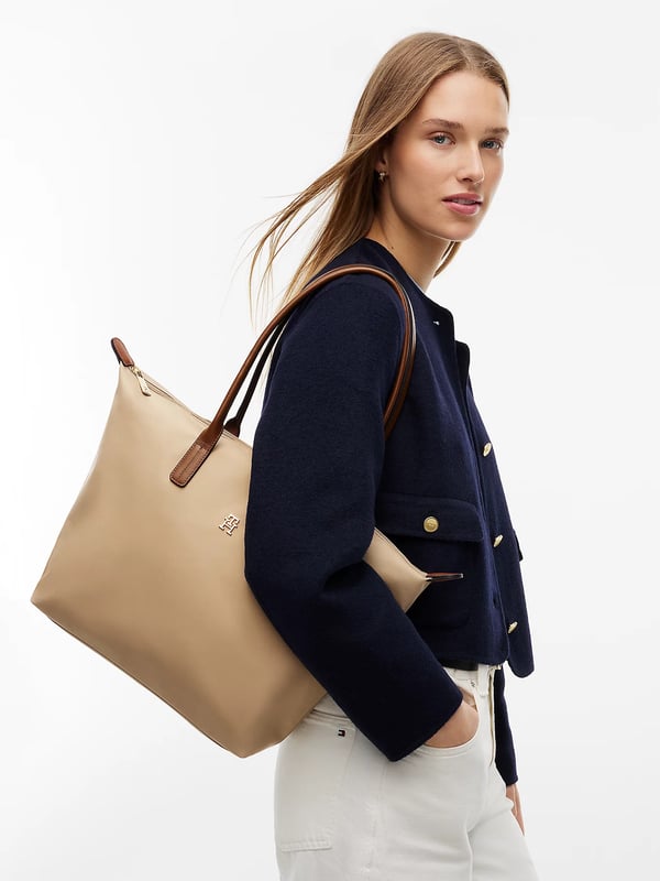 Miniatyrbillede 4 af 5: Tommy Hilfiger Popette Tote Bag Læder, Nylon Mulepose