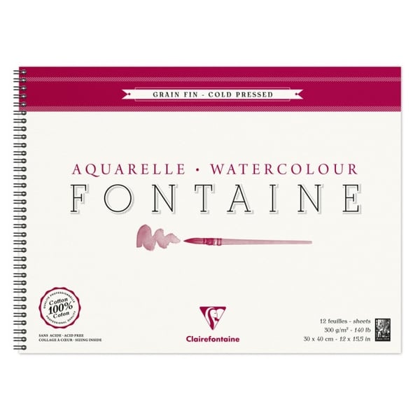 Miniatyrbild 1 av 6: Clairefontaine 96315C målarpapper Block med konstnärspapper 12 ark