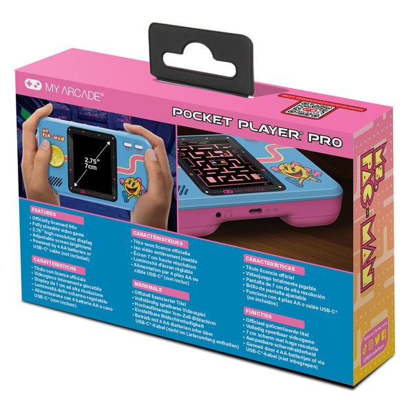 Miniatyrbild 10 av 12: My Arcade Ms.PAC-MAN Pocket Player Pro bärbara spelkonsoller 6,98 cm (2.75") Multifärg