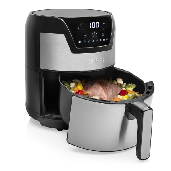 Miniatyrbild 10 av 21: Princess 182026 Single 4,5 l Fristående 1500 W Varmluftsfritös Silver
