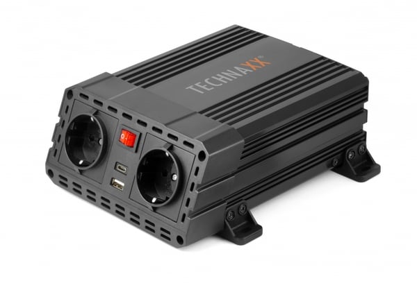 Technaxx TE19 strømadapter og vekselret Automatisk 600 W Sort