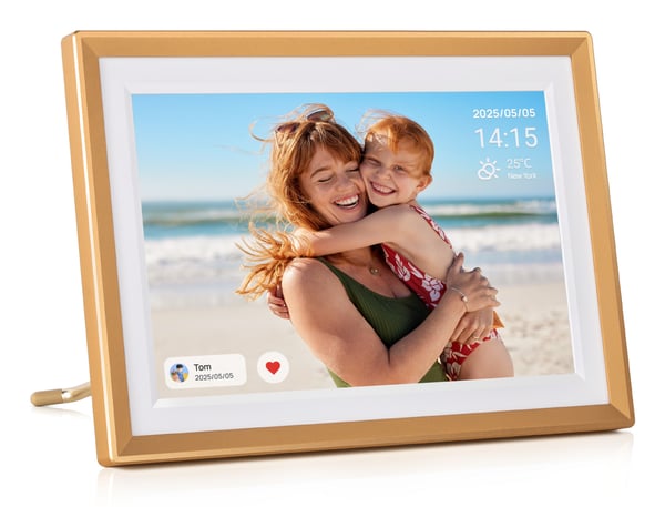 Arzopa D14 digital fotoramme Guld 35,6 cm (14") Berøringsskærm Wi-Fi
