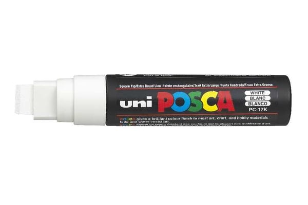 POSCA uni PC-17K speedmarker 1 stk Mejselspids Hvid
