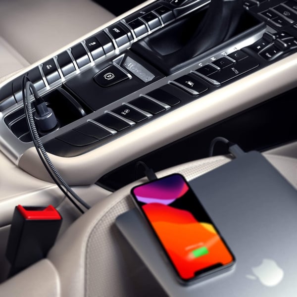 Satechi ST-TCPDCCM mobiililaitteen laturi Universaali Musta, Harmaa Tupakansytytin Pikalataus Auto