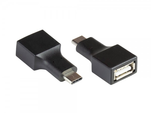 Miniatyrbild 1 av 2: Alcasa USB-AD201 kabelomvandlare (hane/hona) USB C USB A Svart