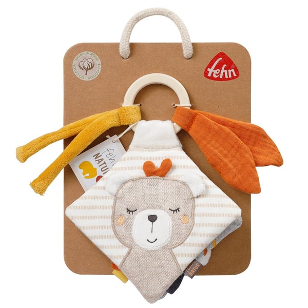 Fehn Soft book donkey & teddy NATUR leksaker till barnvagnsmobil