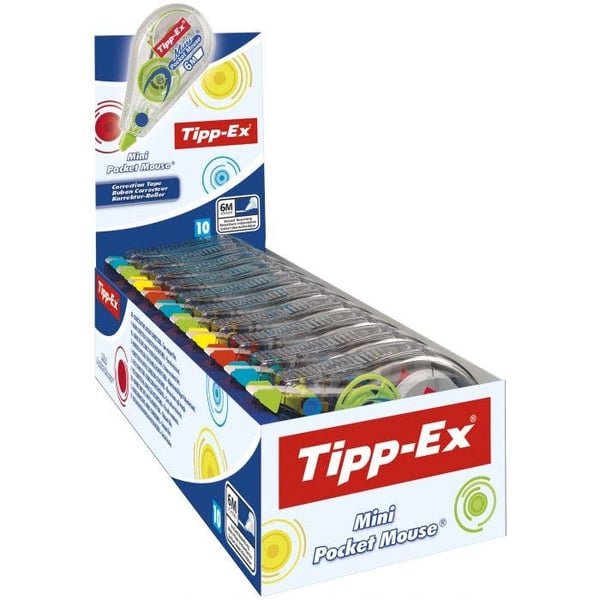 TIPP-EX Mini Pocket Mouse korrektionsbånd 6 m Flerfarvet