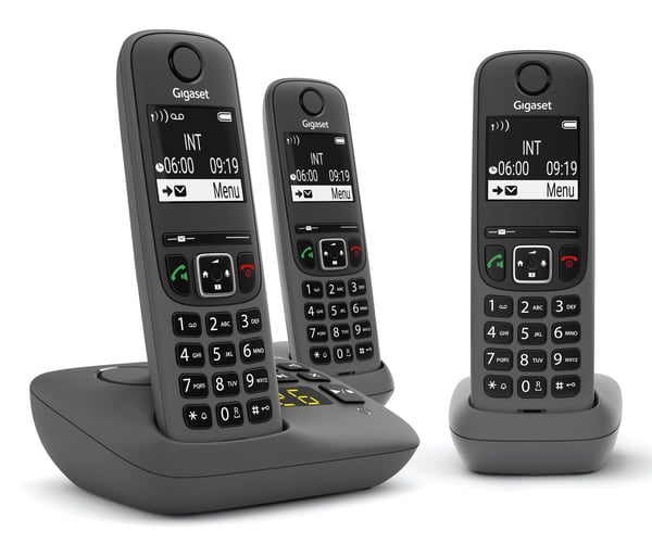 Miniatyrbild 1 av 2: Gigaset AE690A Analog telefon/DECT-telefon Namn och uppringnings-ID Antracit