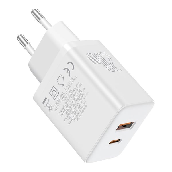 Miniatyrbillede 2 af 4: Baseus CUBE C+U 20W ŞARJ CIHAZI-BEYAZ oplader til mobil enhed Smartphone, Telefon Hvid USB Automatisk